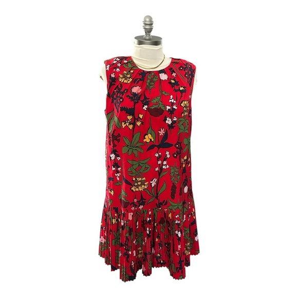 Kate Spade Red Botanical Garden Pleated Shift Dress XL NWT - Picture 2 of 7